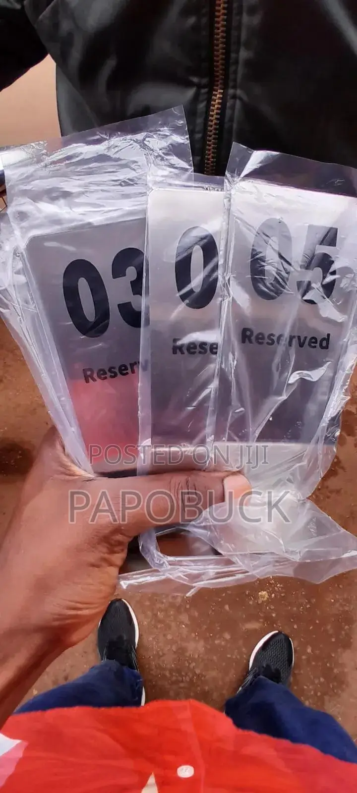 "Reserved" Restaurant Stainless Steel Table Numbers