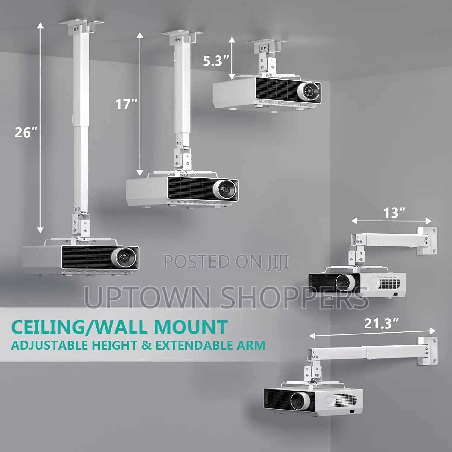 Projector Mount Ceiling/Wall - Universal 3-in-1 Bracket