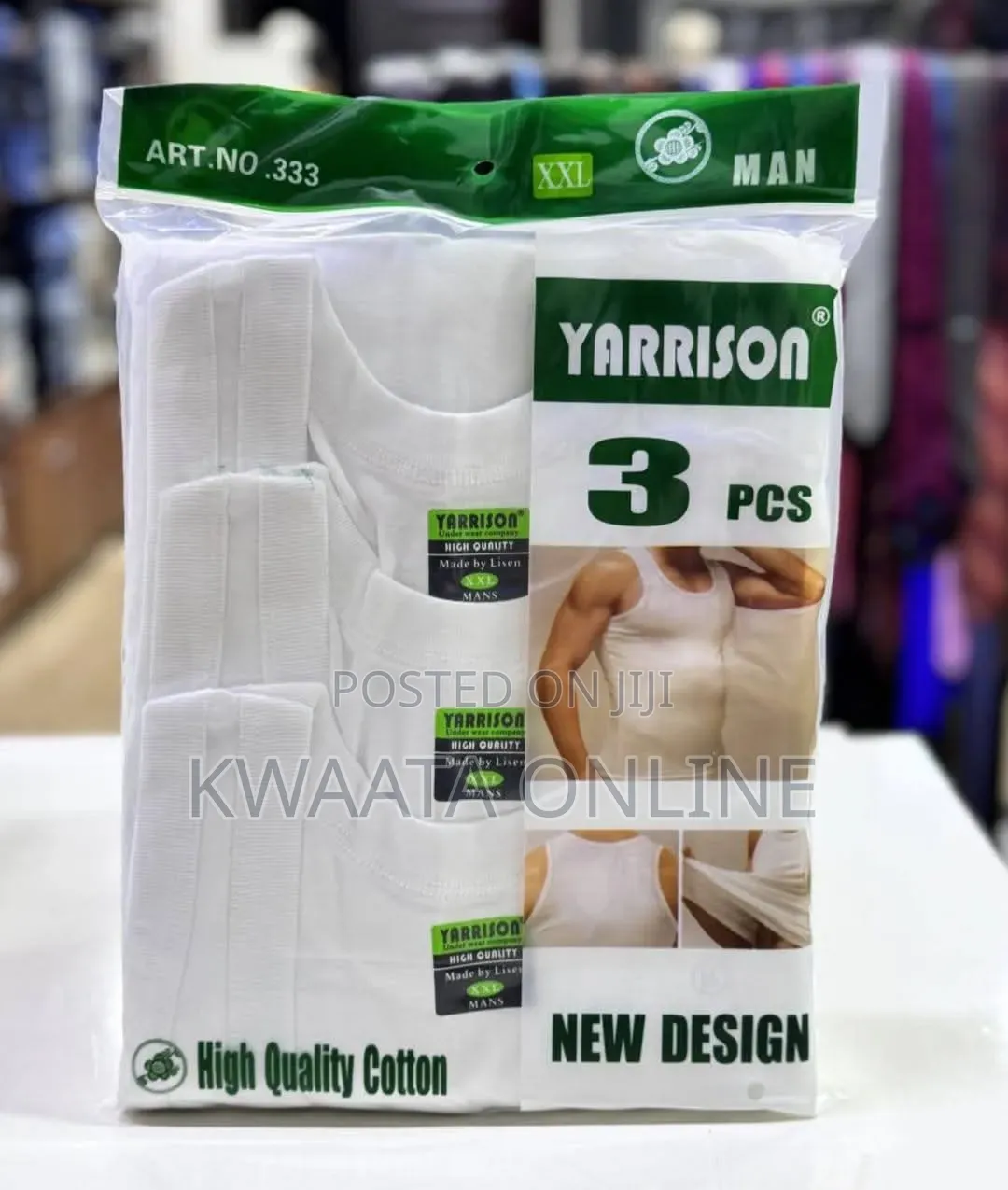 Yarisson 3pc Premium 100% Pure Cotton Men Fitted Vest- White