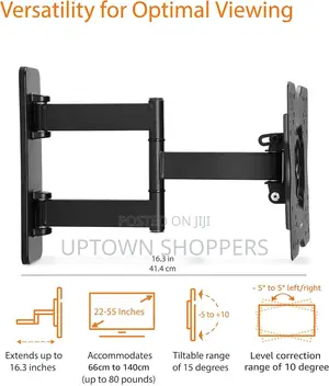 Full Motion Tv Wall Mount, With Swivel and Tilt, for 26" to 55"