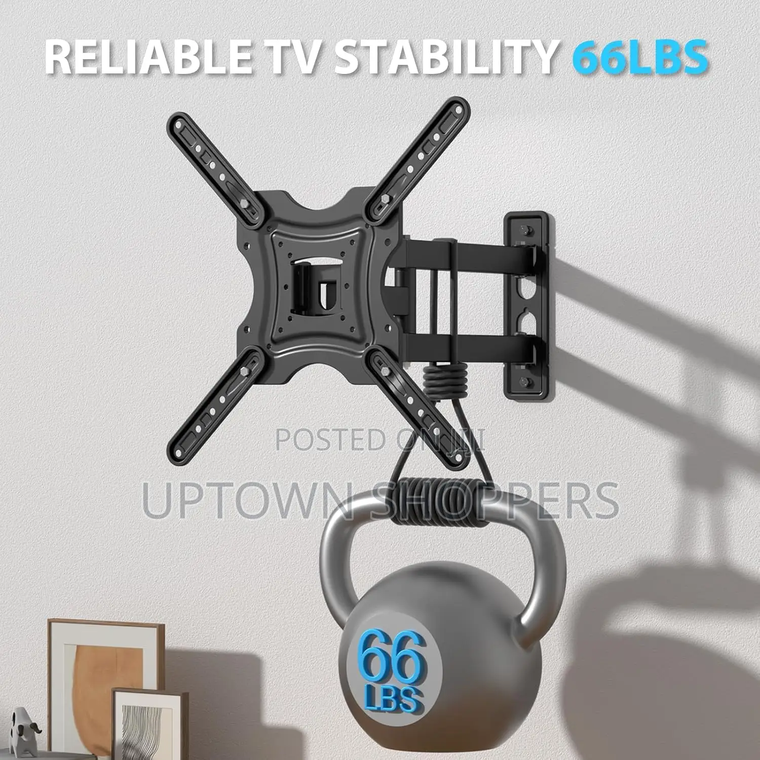 Full Motion Tv Wall Mount, With Swivel and Tilt, for 26" to 55"