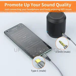 Type C To 3.5mm Headphone Car Stereo Cable For Sound