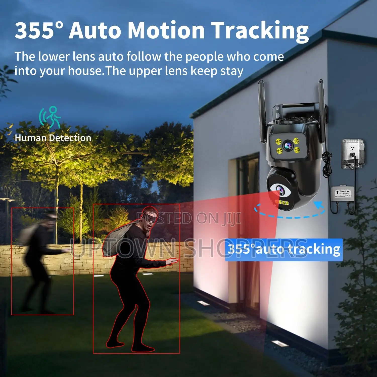 Dual Lens Wifi Security Camera Outdoor, 2.4g/5g PTZ Outdoo
