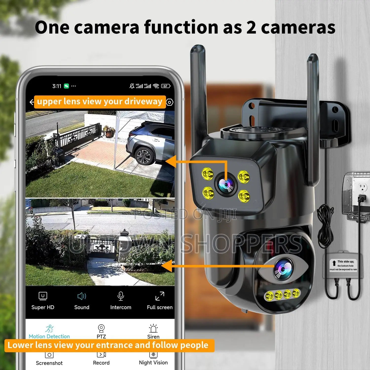 Dual Lens Wifi Security Camera Outdoor, 2.4g/5g PTZ Outdoo