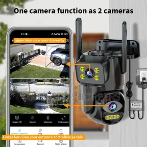 Dual Lens Wifi Security Camera Outdoor, 2.4g/5g PTZ Outdoo