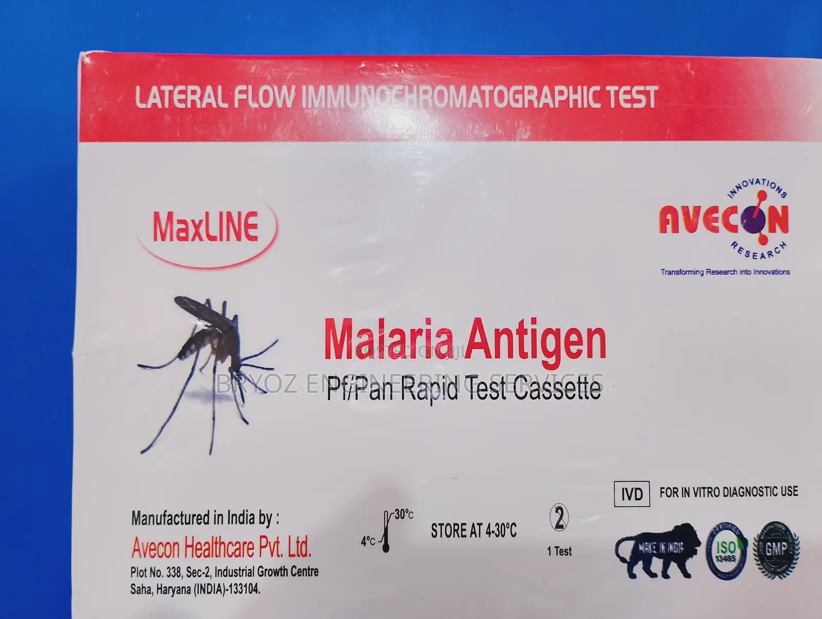 Maxline Malaria Antigen Pf/Pan Rapid Test Cassette (Pack of 25)