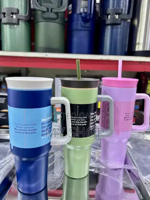 Stylish Stainless Steel Tumblers With Straw Handle - Pink