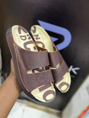 Ecco Men's Leather Sandals in Black and Brown Colors.