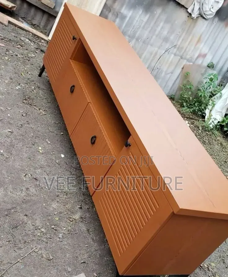 Modern Black Yellow Tv Stand – Gloss Finish, 3 Drawers