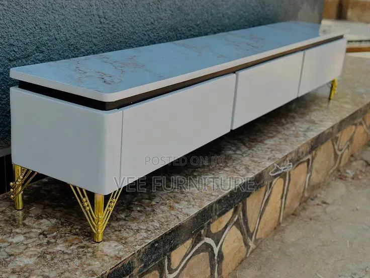 Modern Black Yellow Tv Stand – Gloss Finish, 3 Drawers
