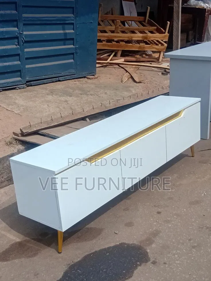 Modern Black Yellow Tv Stand – Gloss Finish, 3 Drawers