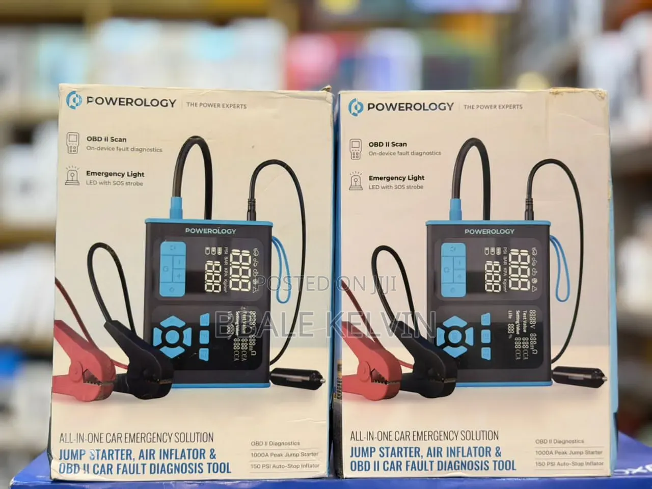 Powerology Portable Car Starter, Air Pump Obd Ii Car Diagnostic Tool