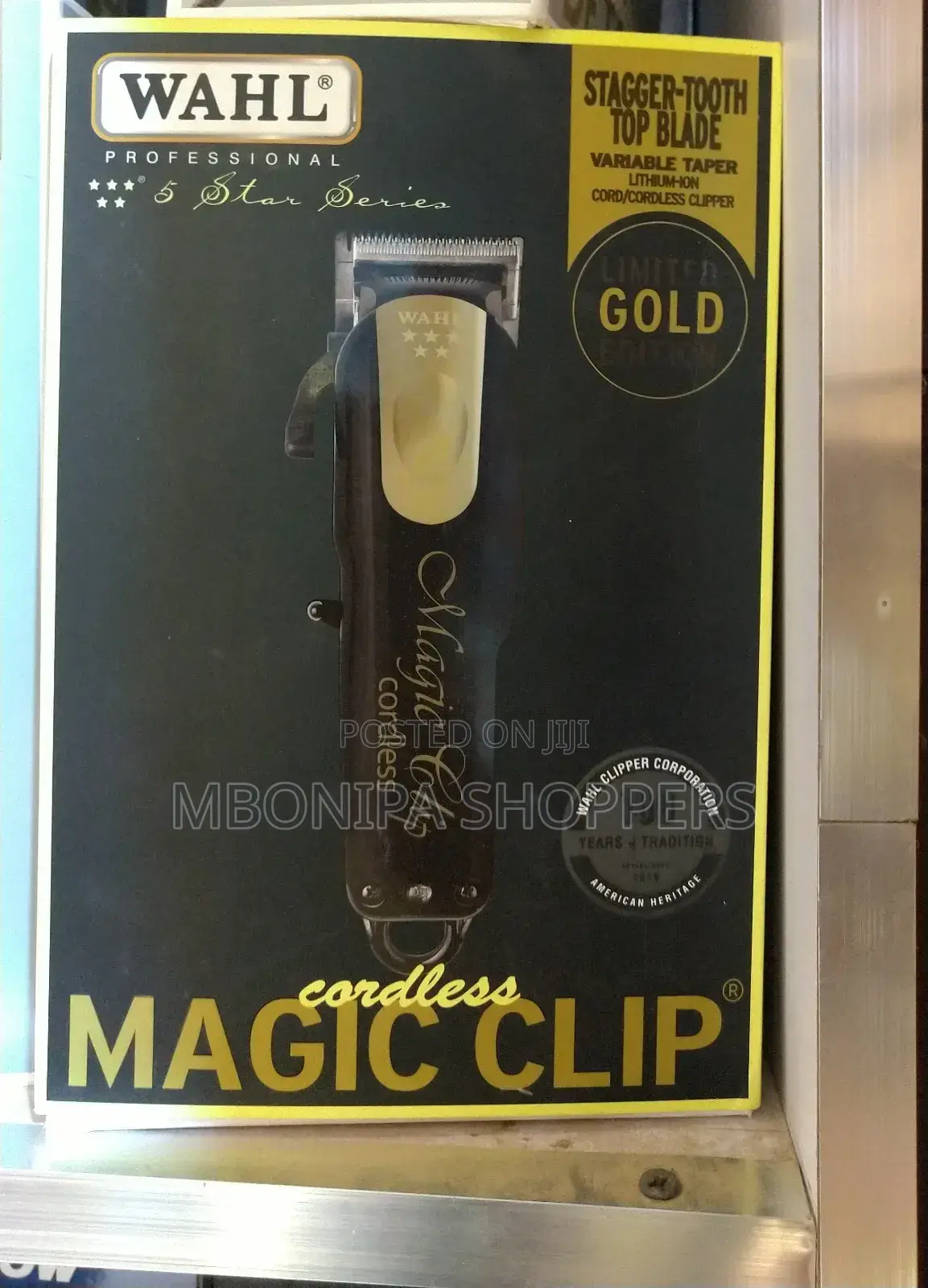 Wahl Cordless Magic Clip Clipper and Gold (Black)