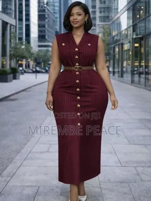 Pinstripe Belted Dresses