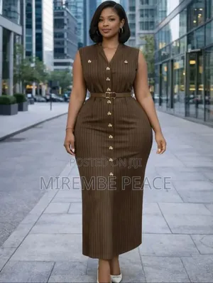 Pinstripe Belted Dresses