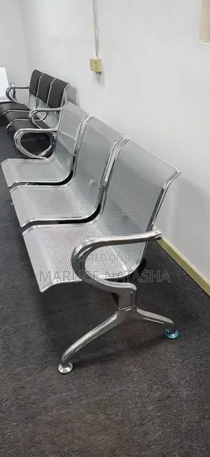 Stainless Steel Three Seater Reception Chair
