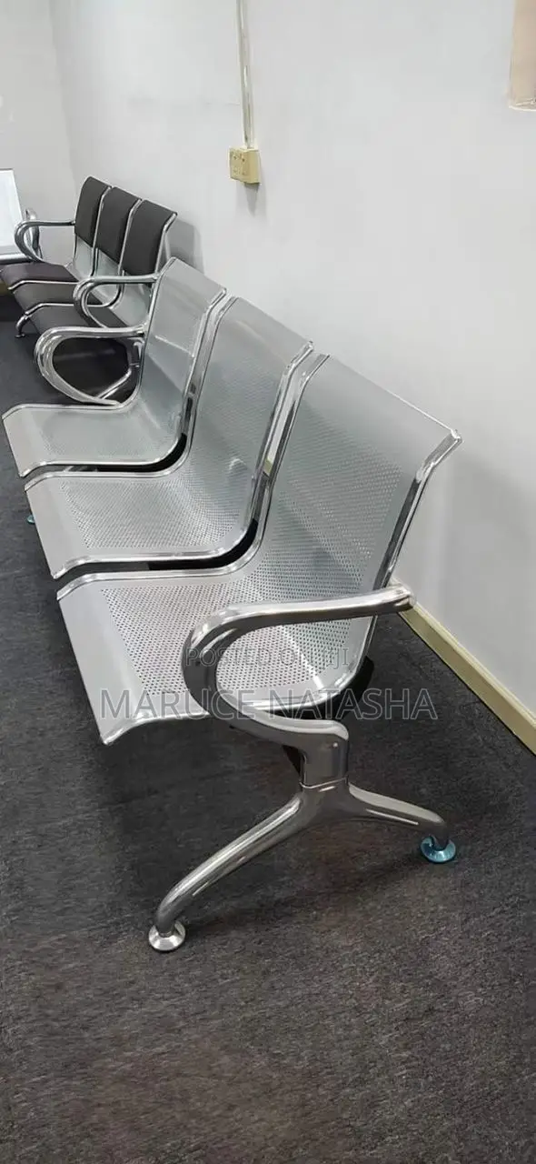 Stainless Steel Three Seater Reception Chair