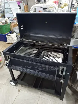 Adjustable Foldable Square Charcoal BBQ Smoker Grill Barbecue.