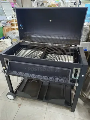 Adjustable Foldable Square Charcoal BBQ Smoker Grill Barbecue.