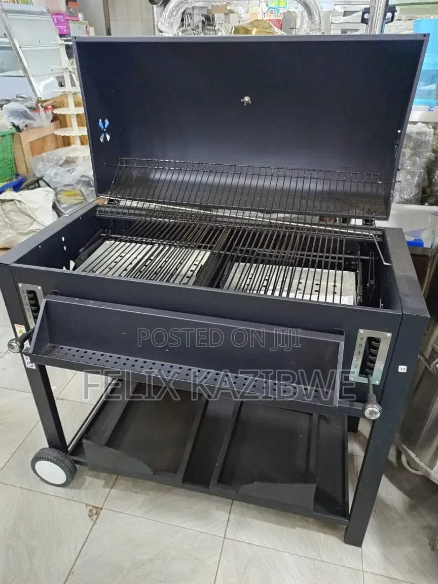 Adjustable Foldable Square Charcoal BBQ Smoker Grill Barbecue.
