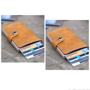 Vintage-Style Leather Pop-Up Card Holder