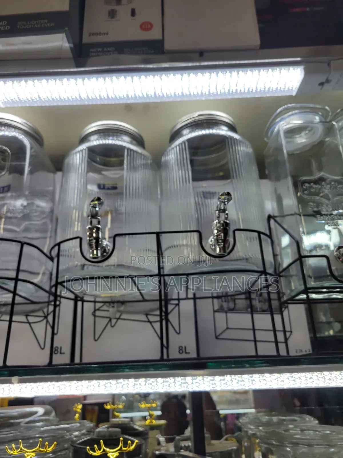 Glassware Double Beverage Juice Dispenser With Stand Tap – 8l