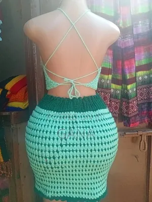 Mint Green Crochet Two-Piece Set