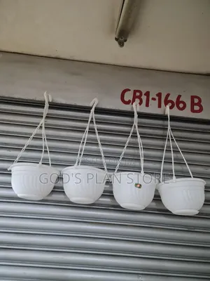 White Plastic Hanging Pots Hanging Flower Pots
