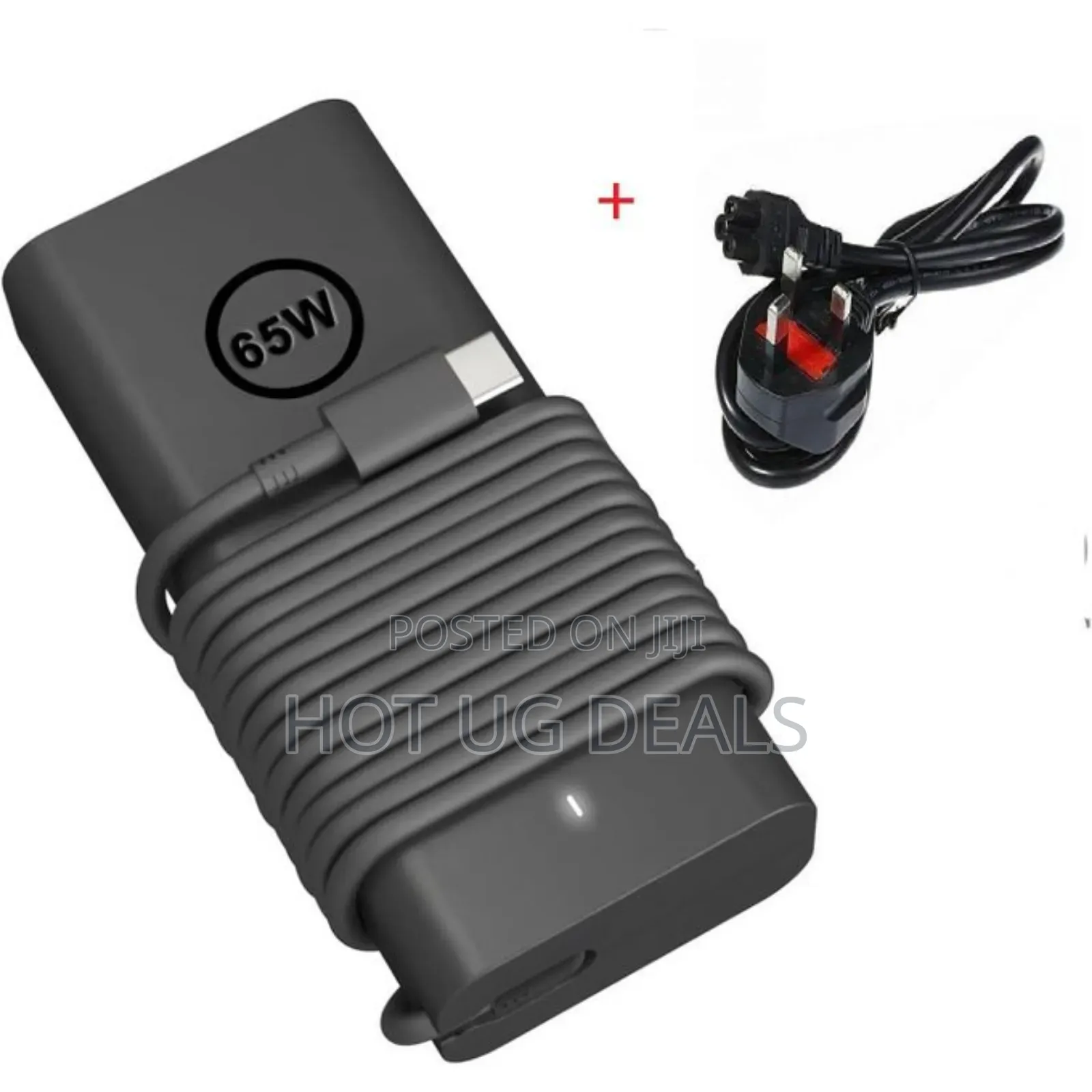 Dell Original Usb Type C Charger 65w for Laptop With Power Cable-Black