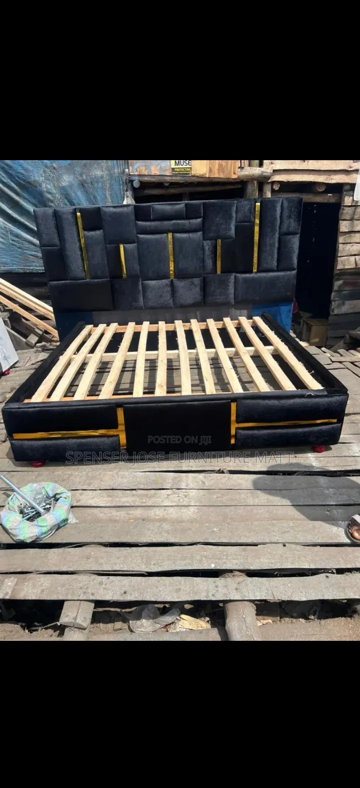 Cushioned Bed 6by6 With Extra Headboard