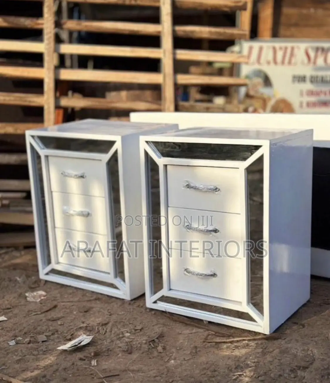 Stunning Silver Mirrored Nightstands