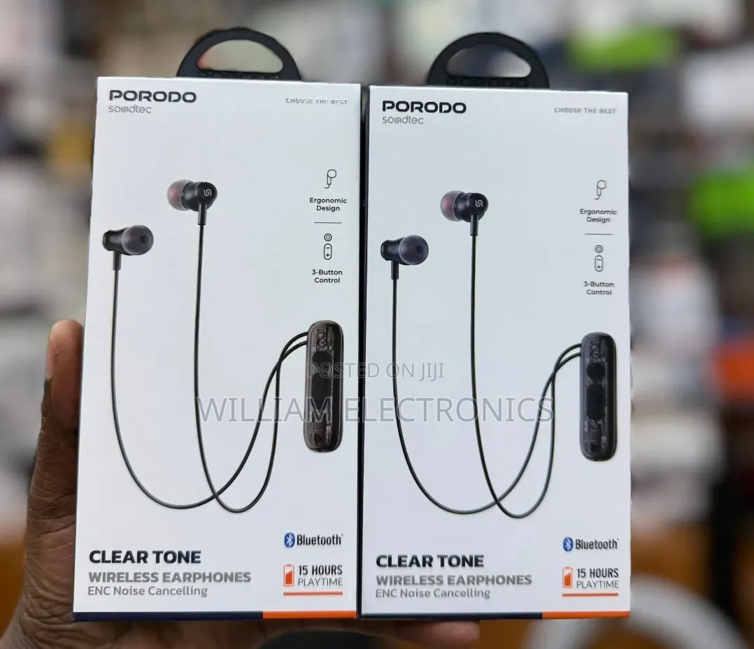 Porodo Soundtec Cleartone Wireless Neckband Earphones/Porodo Earphones