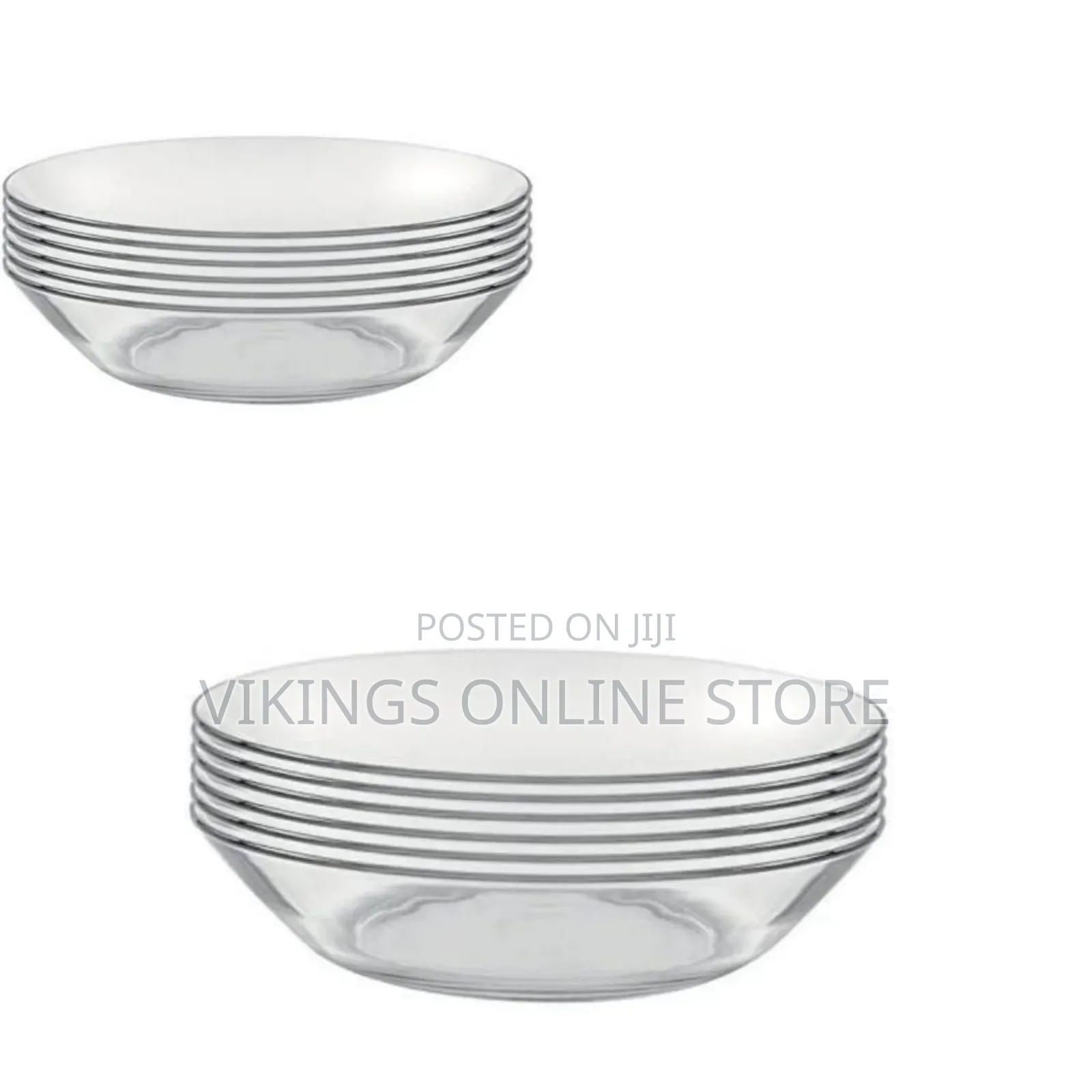 6 Piece Set of Glass Soup Plates
