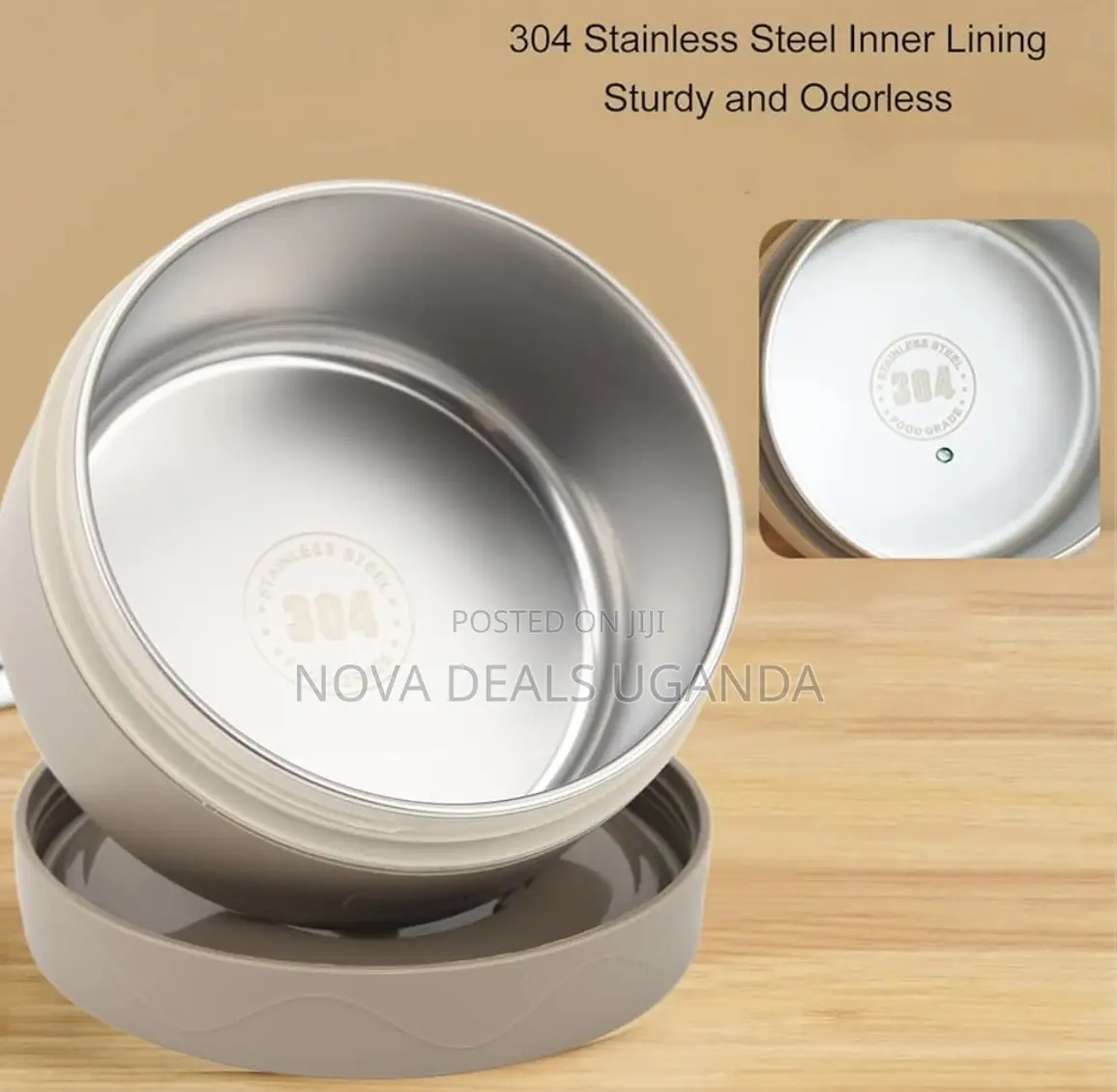 3pc Stainless Steel Wide Mouth Themal Lunch Box Portable Food Storage