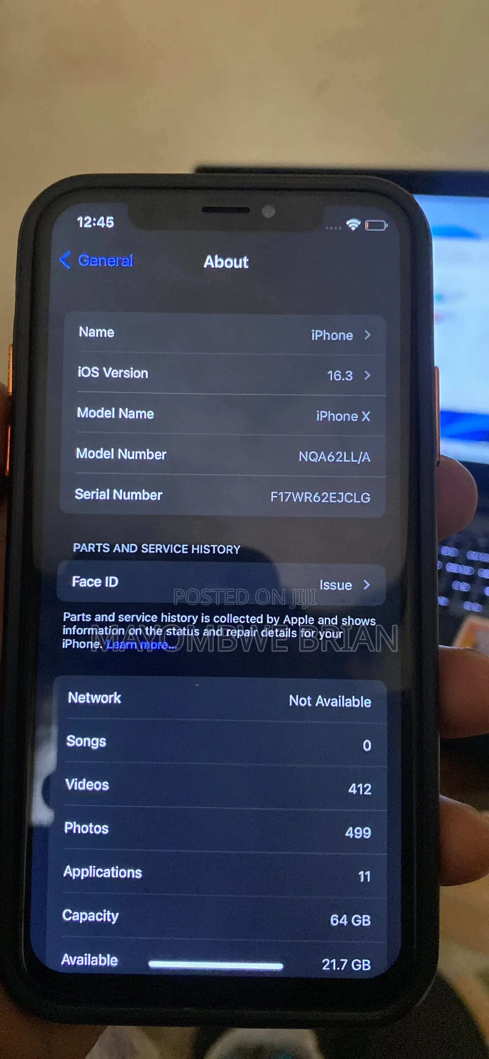 Apple iPhone X 64 GB Black