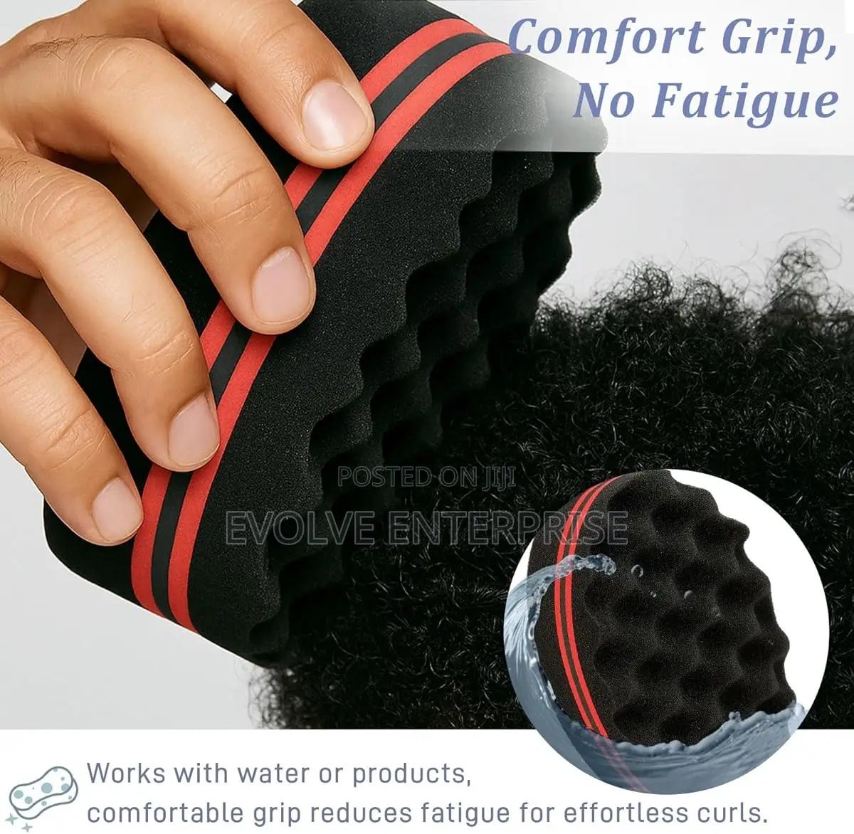 Hair Twist Sponge – Double-Sided Barber Tool for Afro Coils