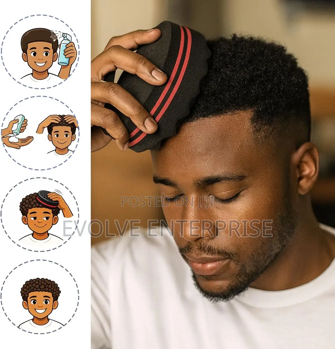 Hair Twist Sponge – Double-Sided Barber Tool for Afro Coils