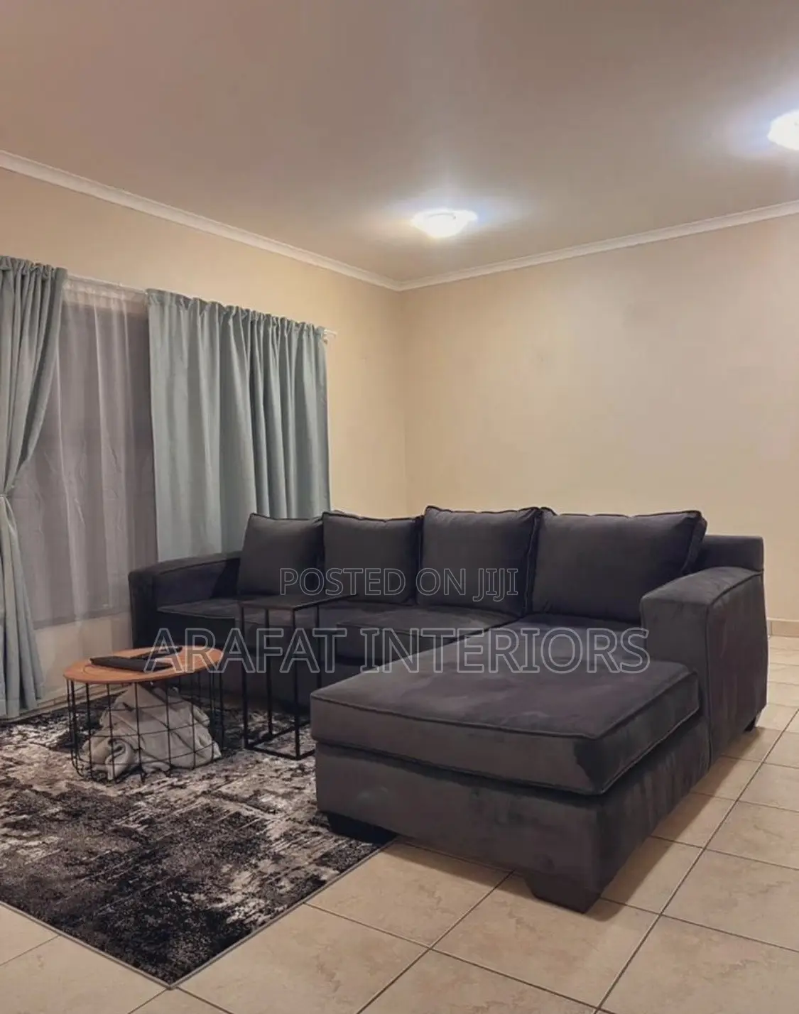 This Deep Gray L-Shaped Sectional Sofa