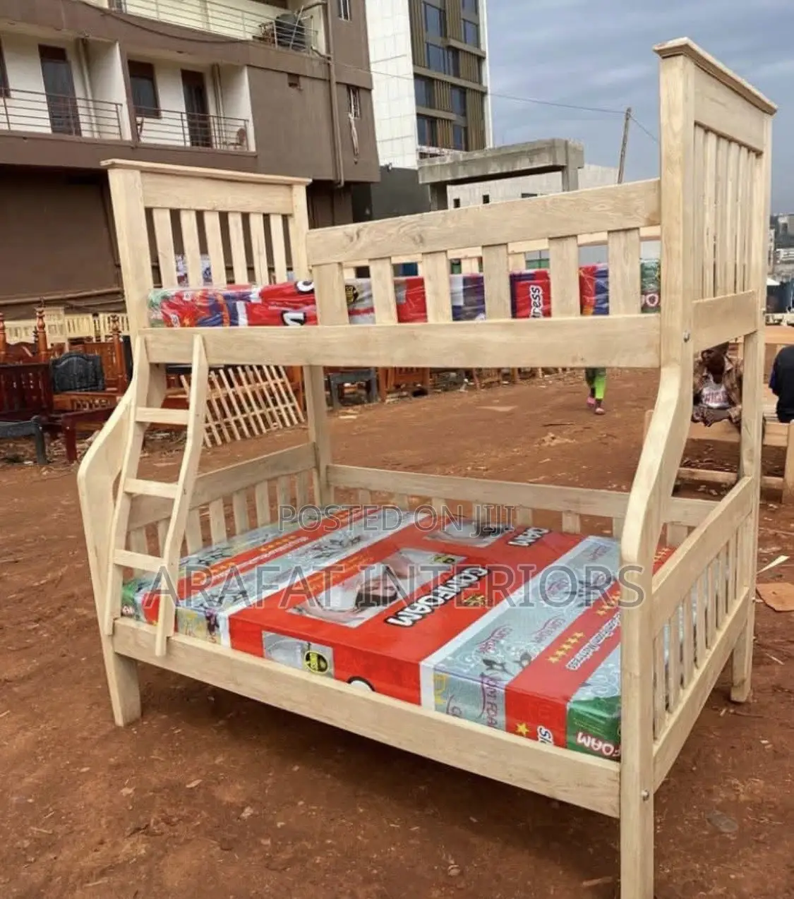 Crafted Solid Wood Bunk Bed in Natural Light Tone