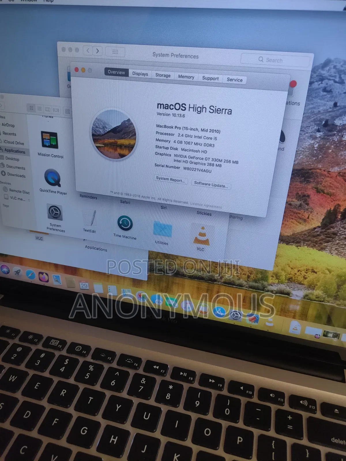 Laptop Apple MacBook Pro 2010 4GB Intel Core i5 SSD 128GB