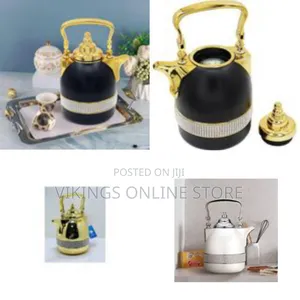 Elegant Thermal Beverage Carafe With Ornate Accents, 1l - Multicolor