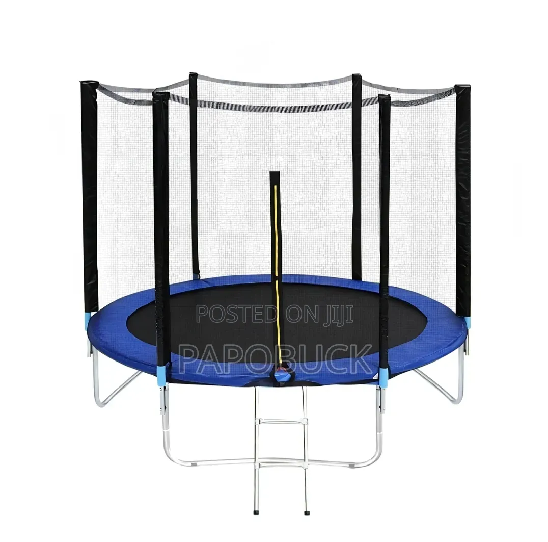 8ft Trampoline Round Outdoor Playground With Safety Net Ladder
