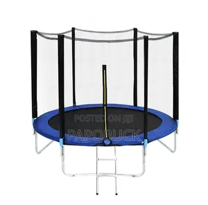 8ft Trampoline Round Outdoor Playground With Safety Net Ladder