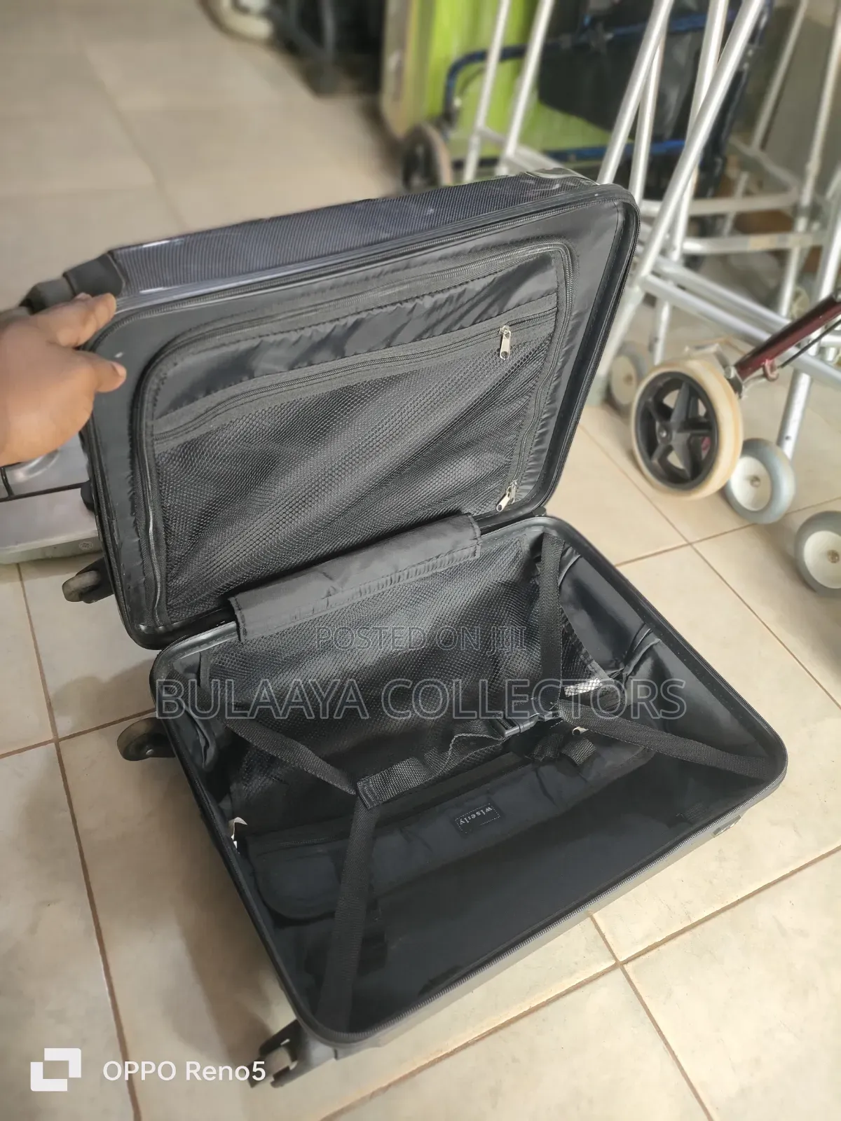 Japan Used Delsey Paris Helium Aero Hardside Suitcase in Black.
