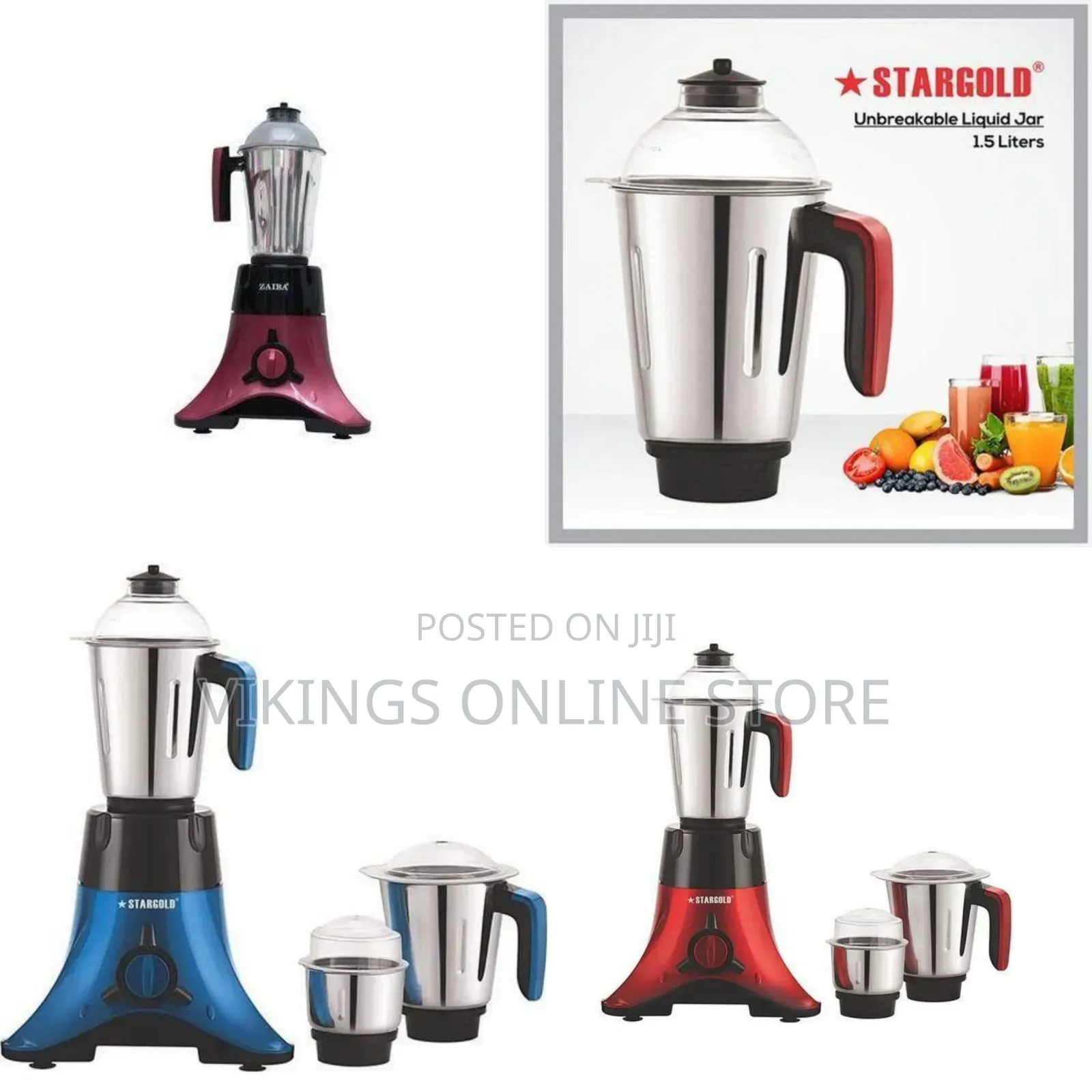 Zaiba Professional Kitchen Mixer Grinder With Stainless Steel Jar