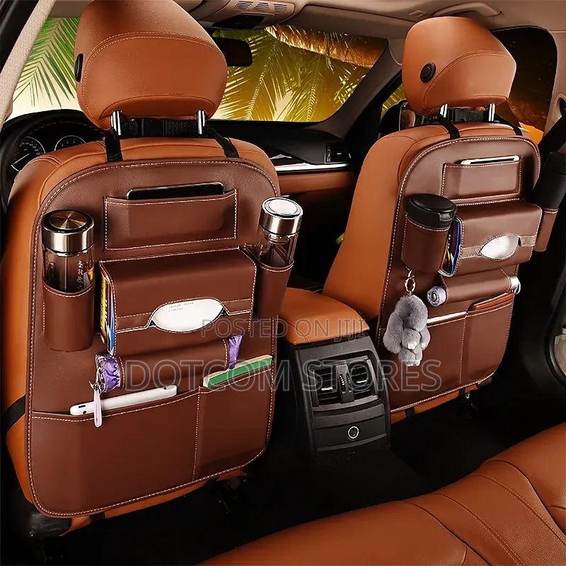 2pack Car Seat Back Organizer Pu Leather Car Seat Protector