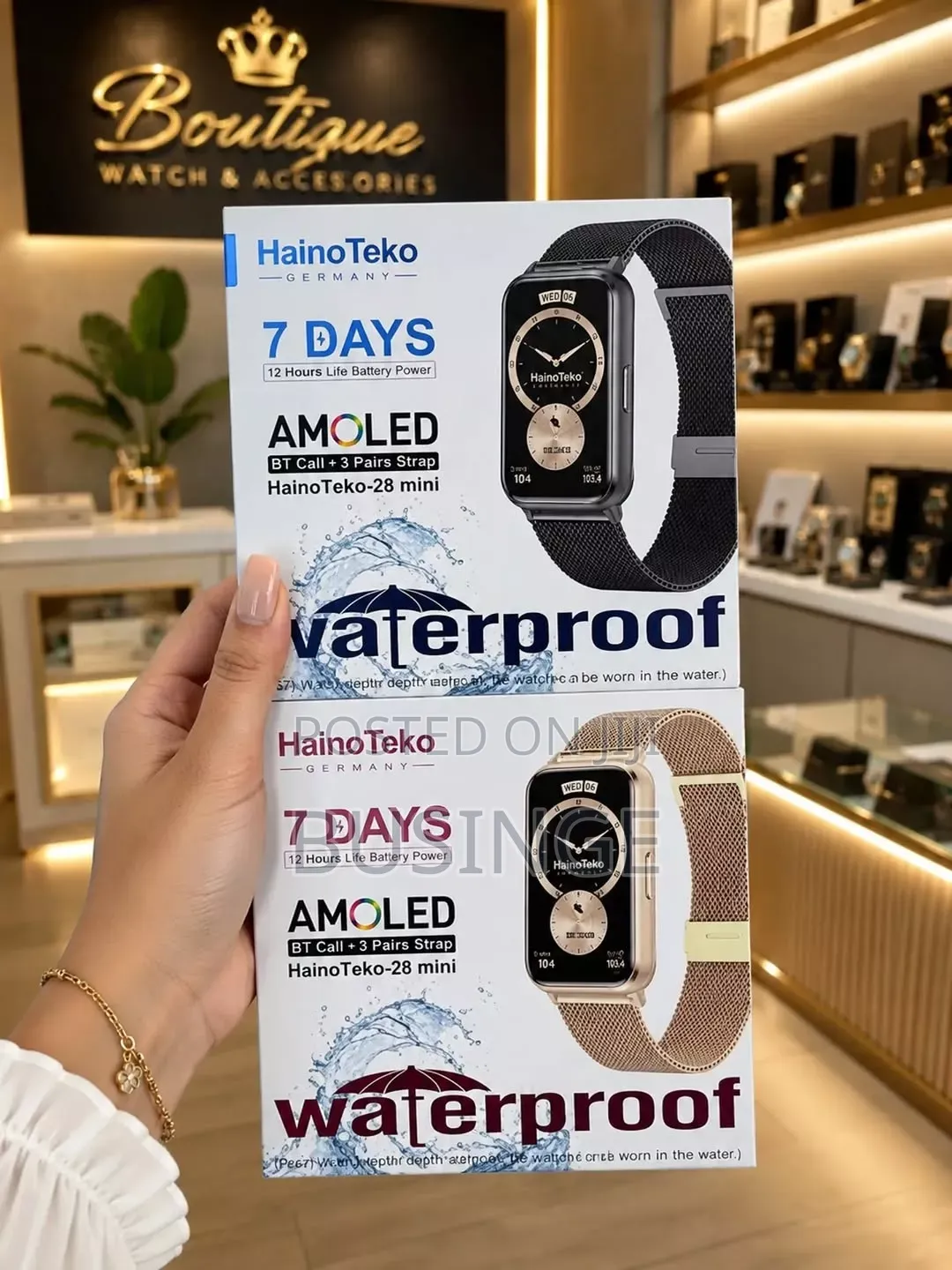 Hainoteko-28 Mini Waterproof Smart Watch With Amoled Display