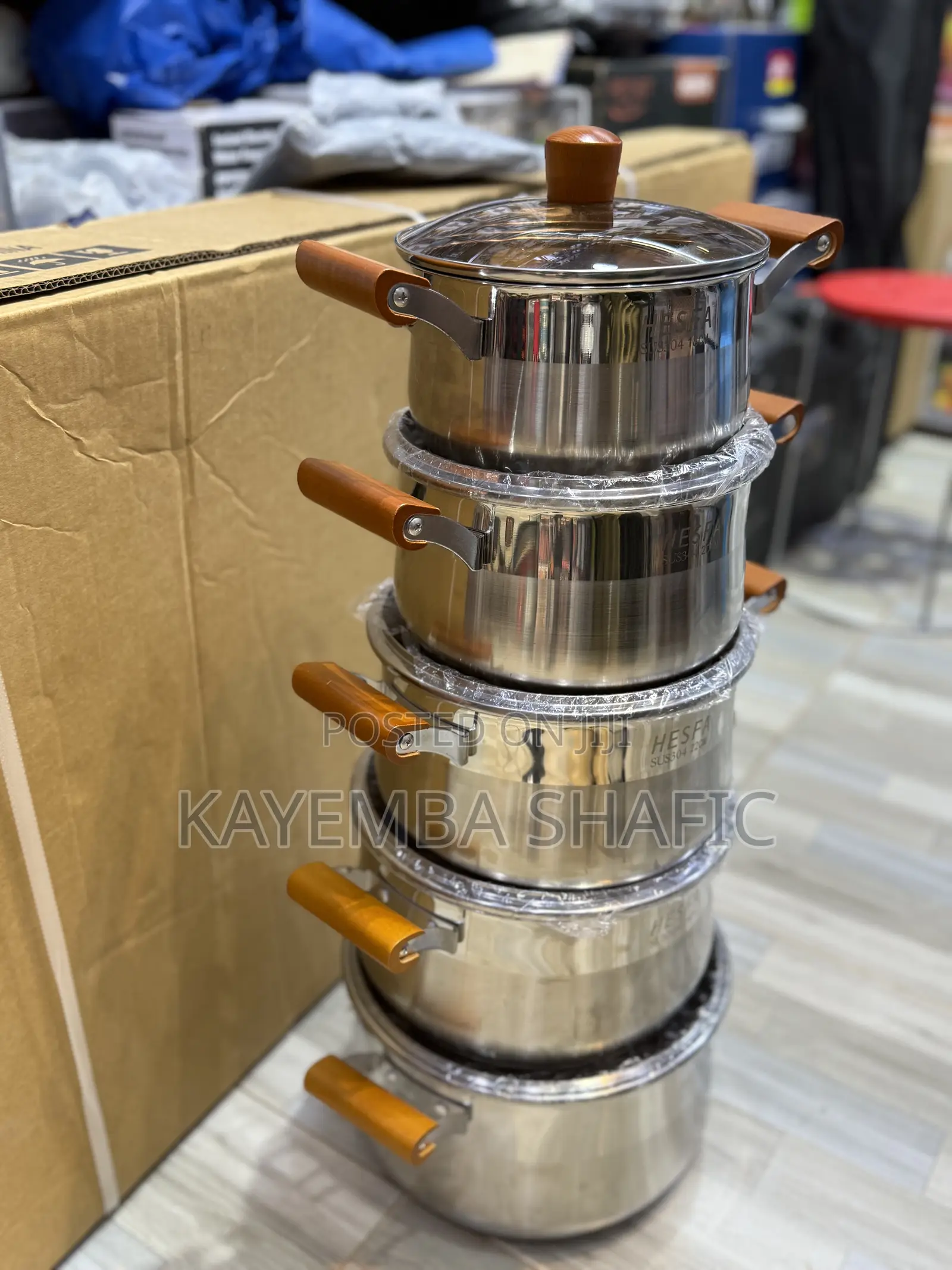 Hesfa 5-Piece Premium Stainless Steel Pot Set