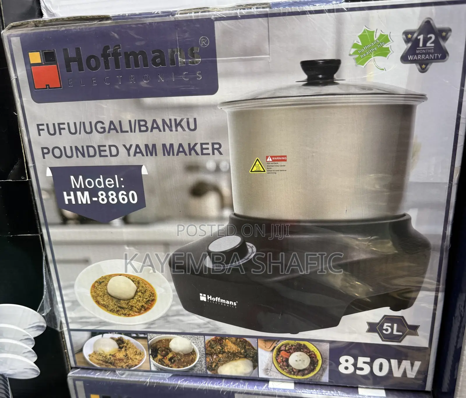 Hoffmans 5l Automatic Fufu/Ugali/Banku Pounded Yam Maker (850w)