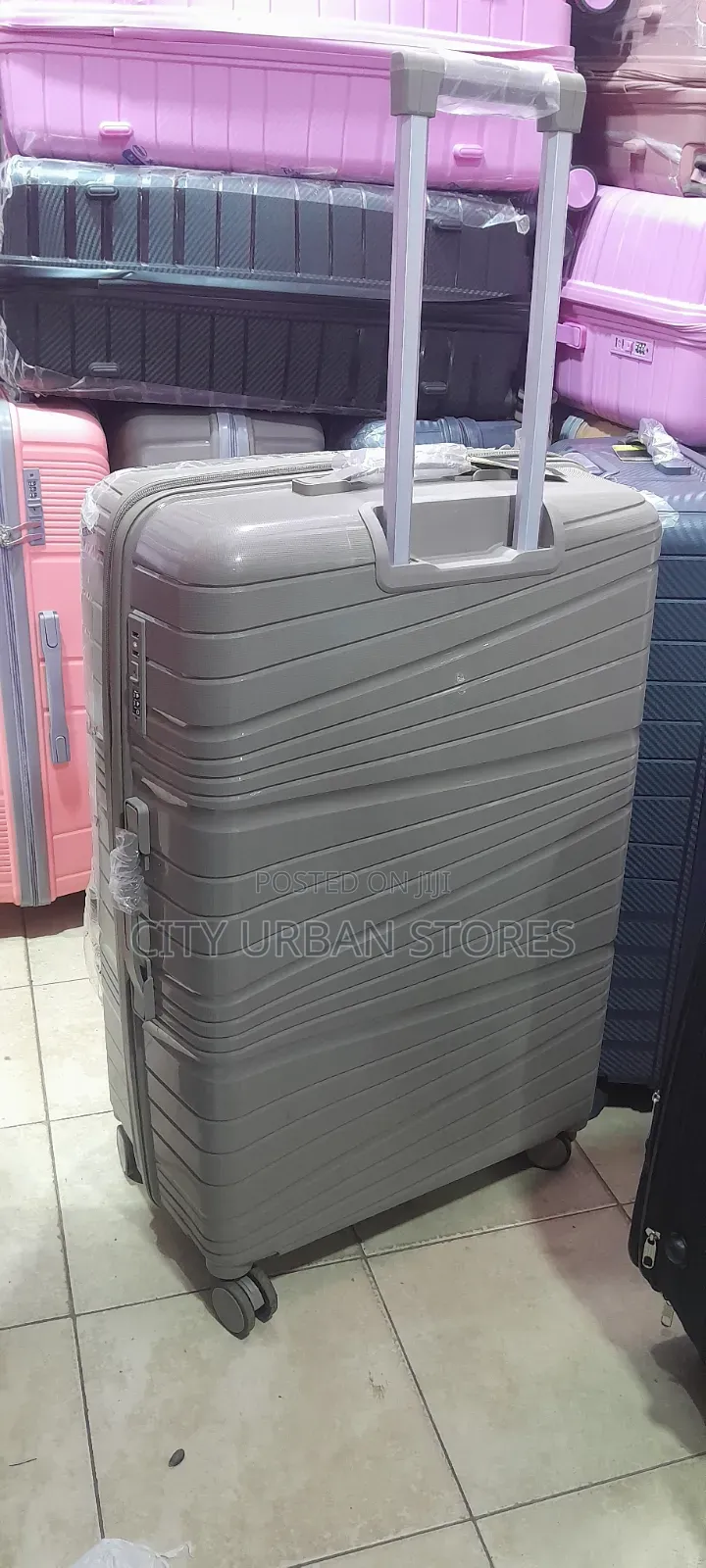Medium Brown Rubber Suitcases
